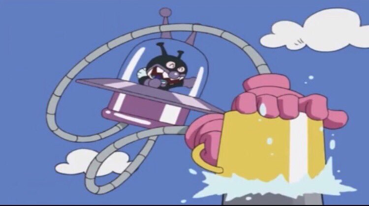 なぜか歩いて帰っていたため、ばいきんまんに追いつかれてしまった。ば