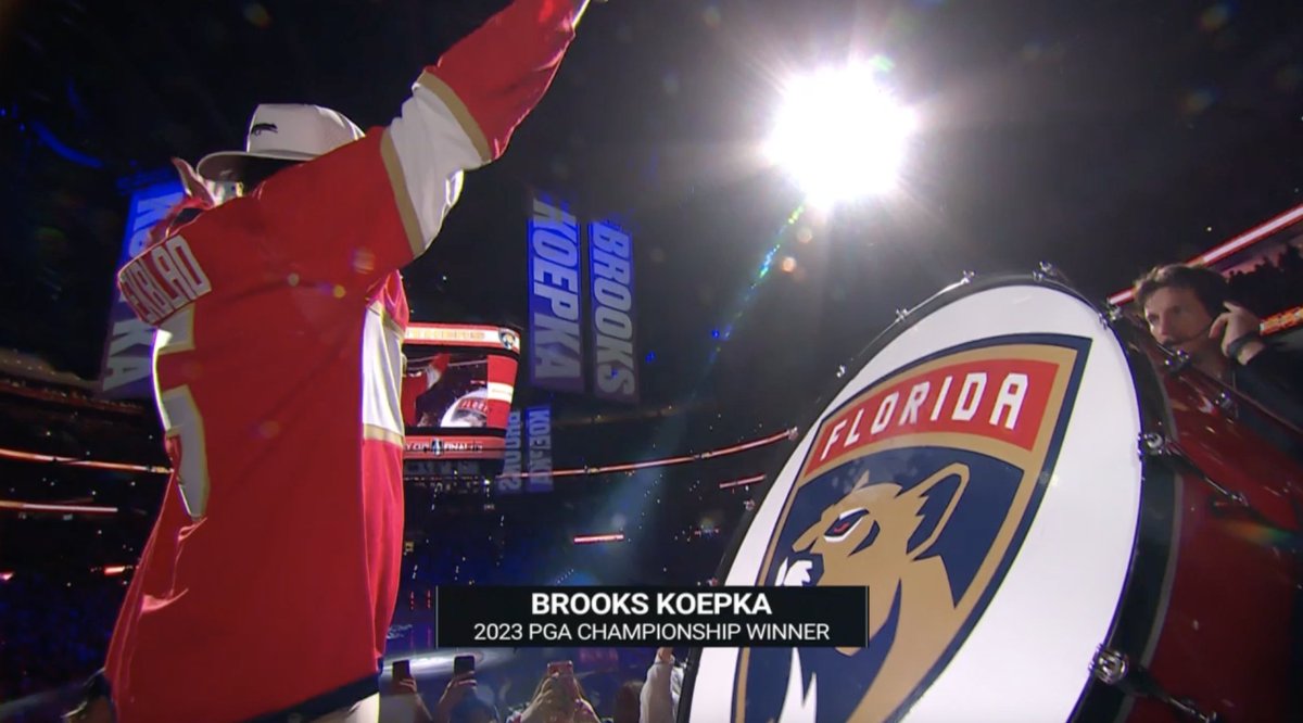 B/R Open Ice on Twitter "Brooks Koepka went from chirping Aaron Ekblad with a traffic cone to