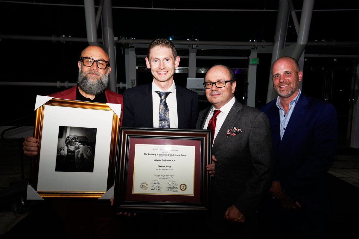 OUUrology's tweet photo. We celebrated the graduation of a great class of Chief Residents last night. Congratulations to Drs. Alek Blubaum, Phil Fish, and Thomas Lowrey! We’re very proud to call you alums and wish you all the best. @SCSAUA @AmerUrological @UroResidency @Uro_Res @OUHealth https://t.co/nXFuexYxj0