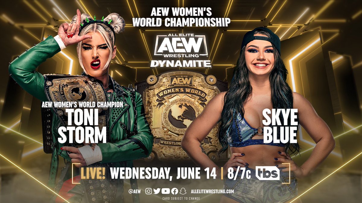 on Wednesdays #AEWDynamite new NO.1 Contender @skyebyee will fight #ToniStorm for the #AEW Womens Championship

👍❤️💪
@AEW @AEWonTV #AEW #Wrestling #ProWrestling #WomensWrestling