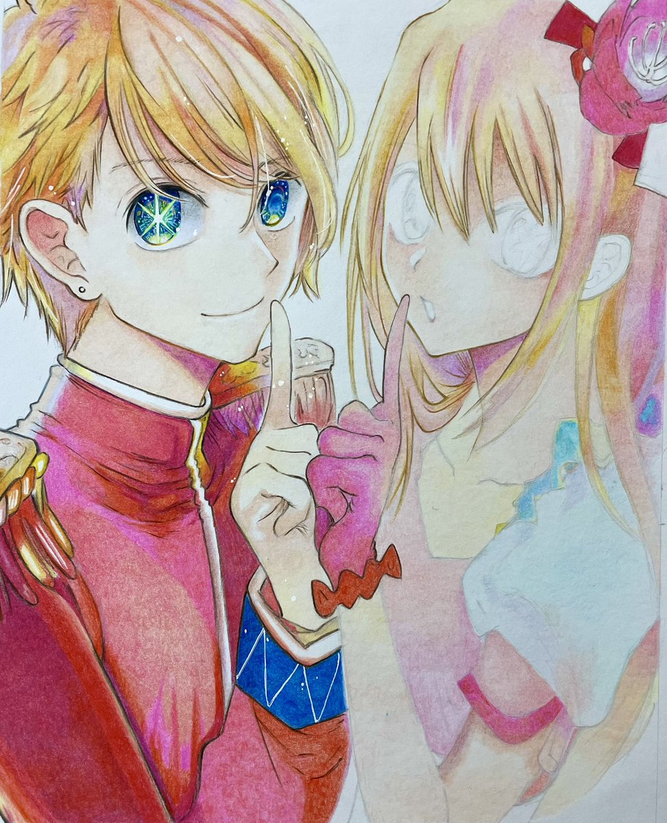 推しの子 色鉛筆 80% #推しの子 #アクア #ルビー #模写