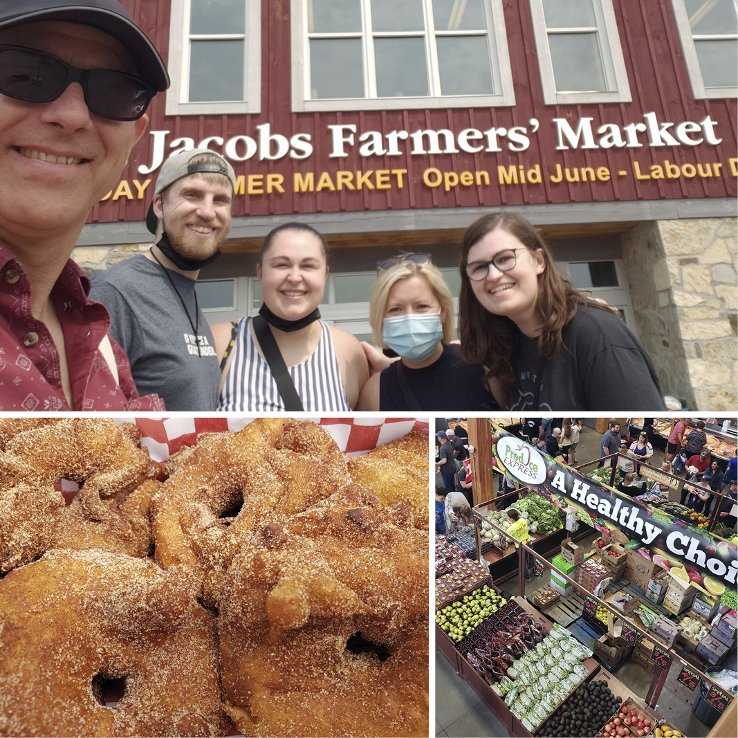 Our Marketing & Communications Manager, Brittney Krueger, celebrated Local Food Week with family at St. Jacobs Farmers' Market this weekend.

'My favourite stop is The Fritter Co. You can't beat freshly-made, Ontario-grown apple fritters.'

#ChristianFarmers #LoveONTFood #OntAg