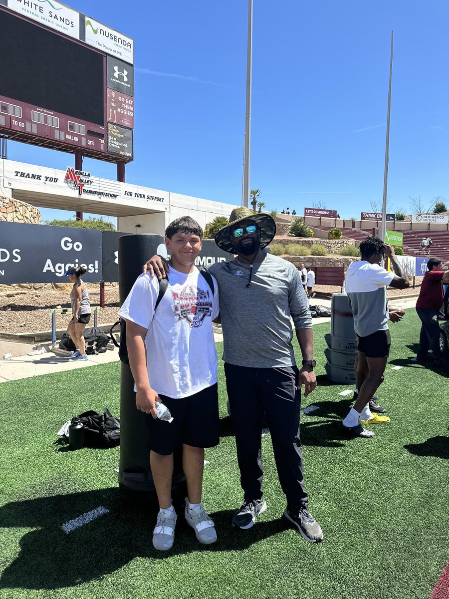 Had a great time <a href="/NMStateFootball/">New Mexico State Football</a> camp ! Learned a lot ! <a href="/CoachChuka/">Chuka Ndulue 🇳🇬</a> 
<a href="/GadsdenPanthers/">Gadsden Football</a>