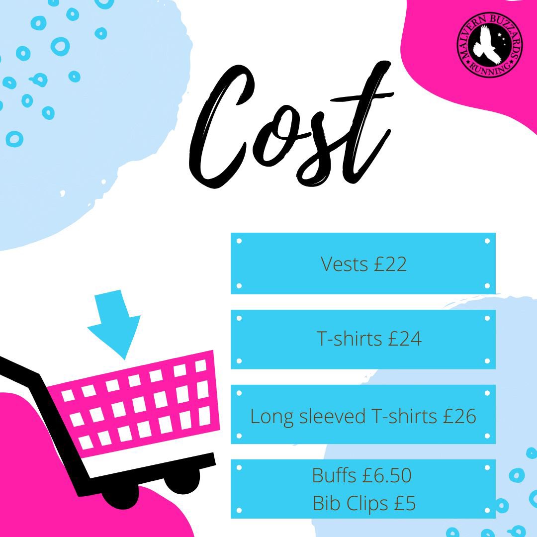 MalvernBuzzards's tweet photo. Hey Buzzards! Great news! New kit has been ordered by our Kit Representative Robyn & there is a drop on the cost of kit.
Swipe thru two designs: Stripes & Blue, as well as size charts and cost.
Vest ยฃ22
T-shirt ยฃ24
Long Sleeve ยฃ26
Buffs ยฃ6.50
Bib Clips ยฃ5
#runningkit https://t.co/scWSMJrf6r