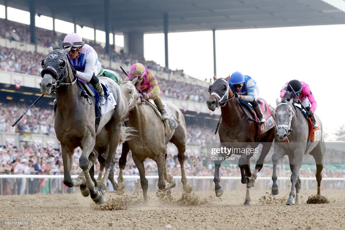 GettySport's tweet image. Arcangelo with Javier Castellano  wins the 155th running of the Belmont Stakes at Belmont Park 📷: @albello55 , @stieriously