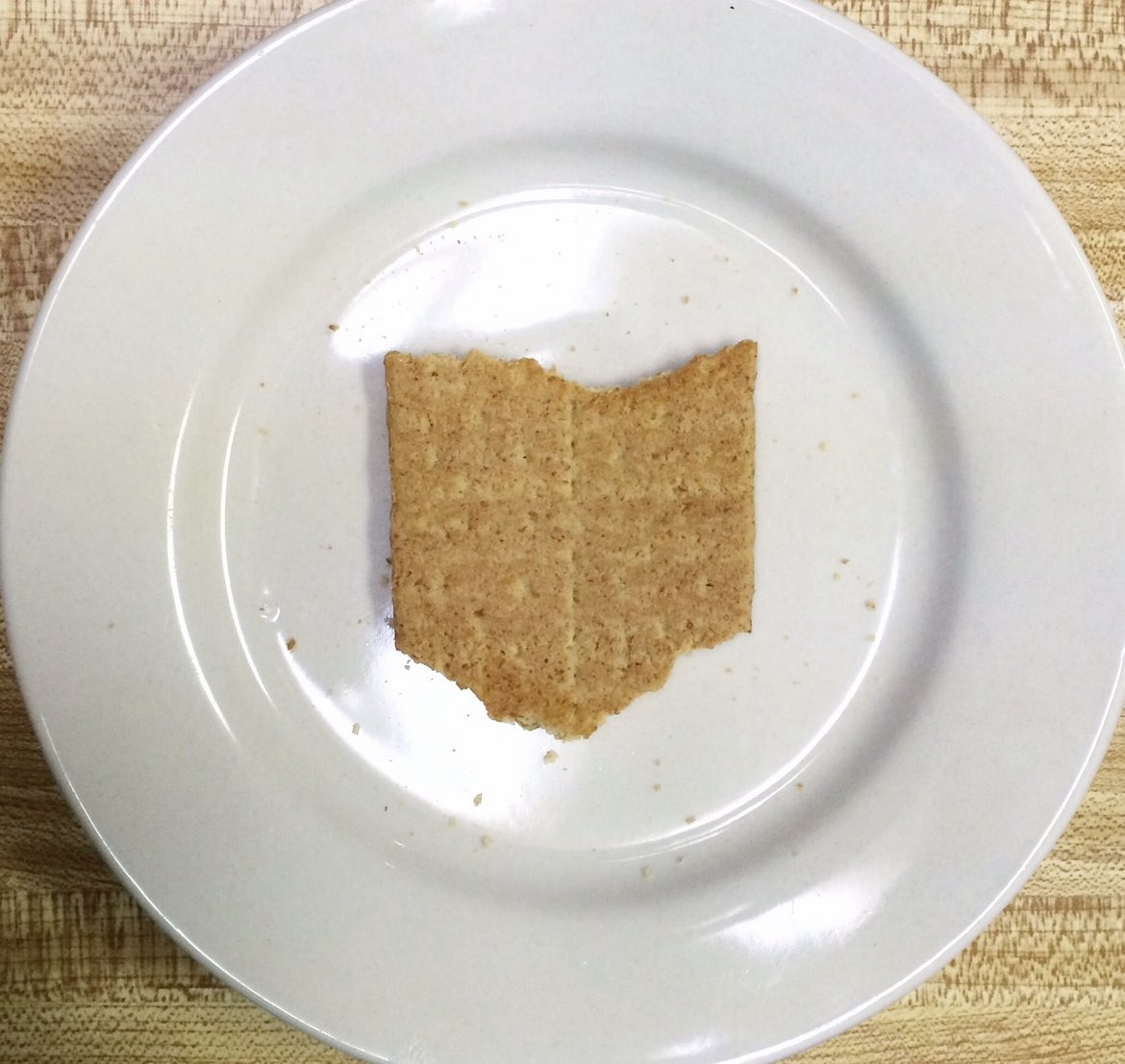 U.S. States Ranked By How Easy They Are To Form By Nibbling A Graham 

1. Wyoming 
2. Colorado 
3. Ohio
4. Idaho 
…
…
49. Maryland 
50. Alaska