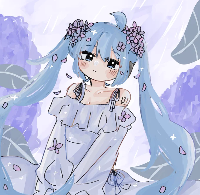 紫陽花ミク   #初音ミク #イラスト