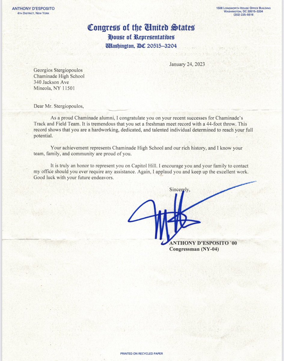 Georgios Stergiopoulos (@gstergthrows) on Twitter photo Taking a break from studying for comps to look back on this great year. THANK YOU, Congressman <a href="/ANTHONYDESPO/">Anthony P. D'Esposito</a> for being such a supportive <a href="/Chaminade_HS/">Chaminade High School</a> alumni. #Fortes Taking a break from studying for comps to look back on this great year. THANK YOU, Congressman <a href="/ANTHONYDESPO/">Anthony P. D'Esposito</a> for being such a supportive <a href="/Chaminade_HS/">Chaminade High School</a> alumni. #Fortes