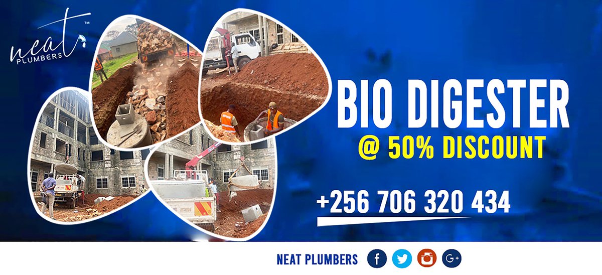 joenakandinda1's tweet image. Get a bio Digester constructed at your apartment, home, school, hospital and get a 50% discount when you trust you're project this month with us @neatplumbers 

#BioDigester