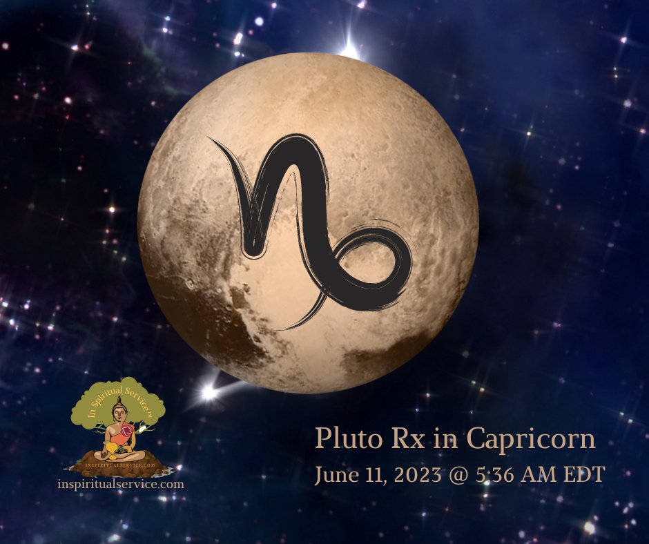 Pluto Rx 29° CAPRICORN 59' @ 5:36 AM EDT Sun, June 11. When Pluto shifts into a new sign, notable cultural upheavals often transpire, upgrading our cultural mythology in real time.

inspiritualservice.com/celestial-even…

#astrology #astrologer #Pluto #Capricorn #PlutoinCapricorn #retrograde