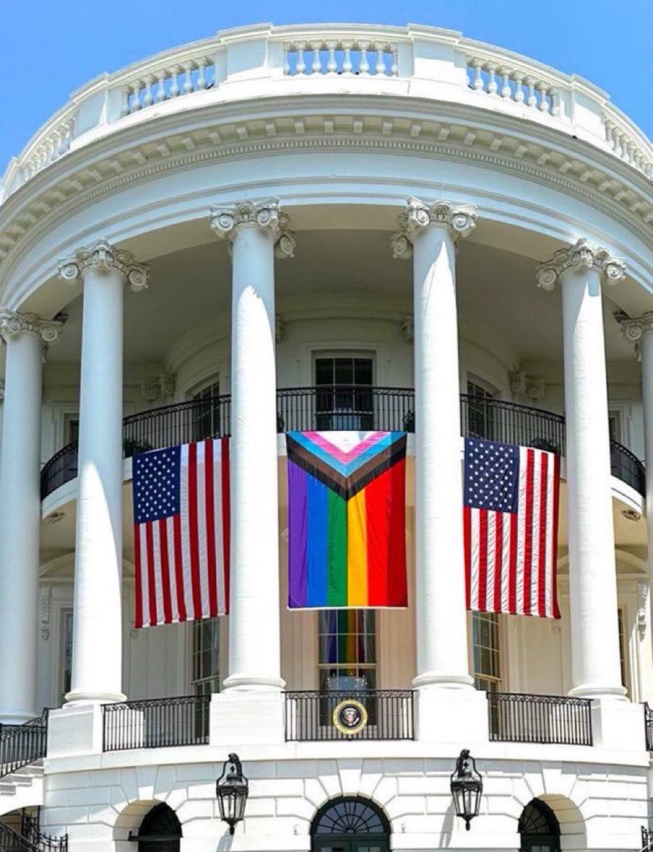 US flag code decrees that the American flag must always be in the dominant, not subservient position. 

Joe Biden “Commander and Chief” defaced the American flag by flanking the alphabet cult flag at the White House today. 

The enemy is inside the castle walls.