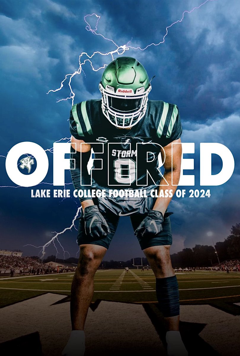 Blessed to receive my 2nd offer from @LakeErieFB @JohnTsironis Extremely blessed 💯 @CoachHiggins50 @GatorsPbg @CoachGreen561 @RayfieldDixon @EraPrep @ESPNTop63