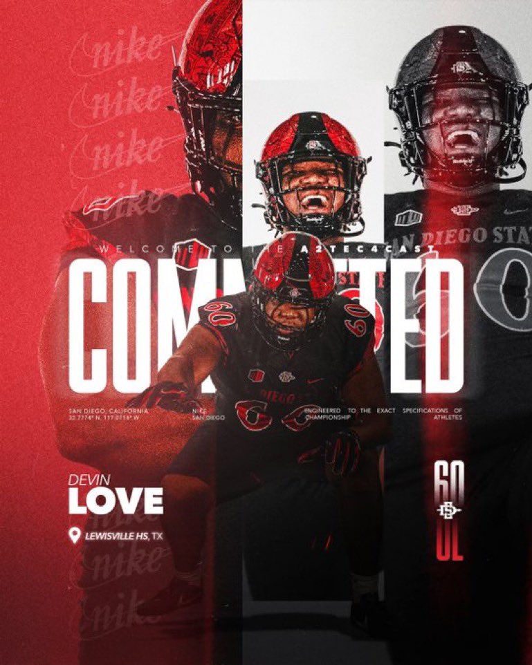 DistinctlyHIS_'s tweet photo. ⭐️We Have A Commitment!!!⭐️

Devin “D-Love” Love commits to San Diego State 

The big fella held 11 offers but finally found his place to call home. 

#DistinctlyHisCollegeTour #WeBuzzn https://t.co/HBXYSu1eyI