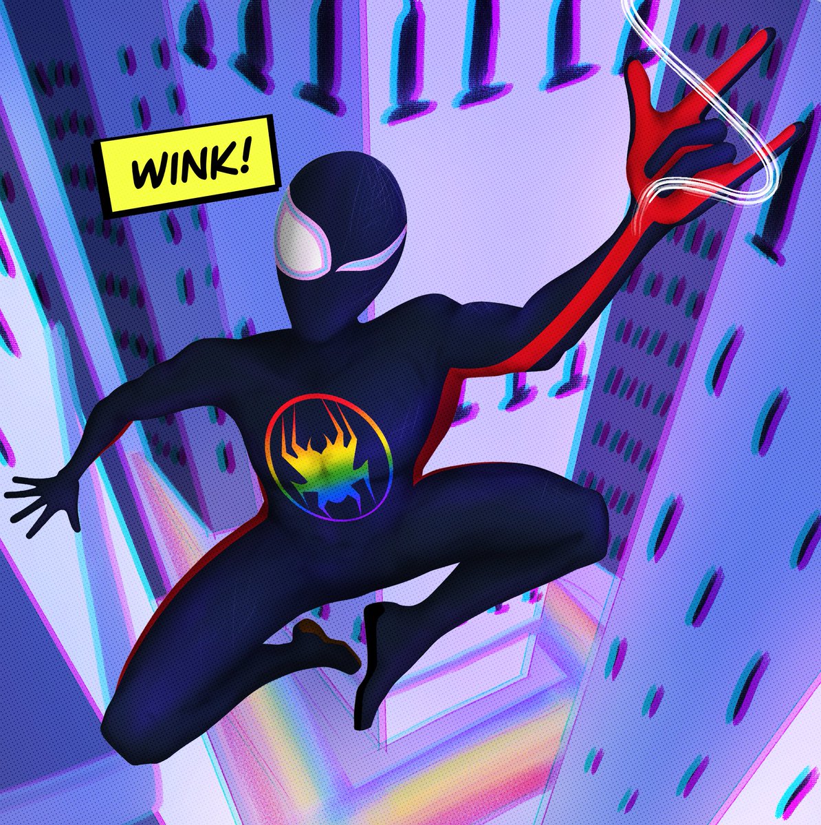elxdare's tweet photo. HAPPY PRIDE MONTH from a new dimensional Miles Morales PRIDEr-Man!! I’m late to celebrating but at least I got jokes 😂😭 (also go see Spider-Man: Across the Spider-Verse if you haven’t already it’s fireee) https://t.co/tZ1biysUhK