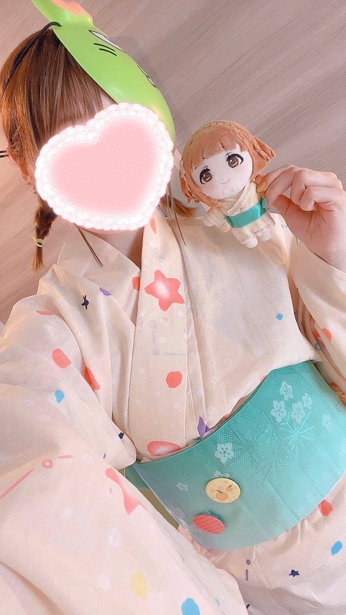 「今日のコーデ! 柚の浴衣とお色をあわせました #よまつり_ootd」|紅月みいのイラスト