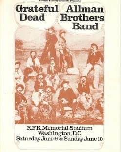 Fifty years ago, the Allman Brothers Band and Grateful Dead played two shows at DC’s RFK Stadium in front of 83,000 people. Doug Sahm and Wet Willie opened. A lot happened - detailed in my upcoming book Brothers and Sisters (7/25) And the shows are great. Readily findable.