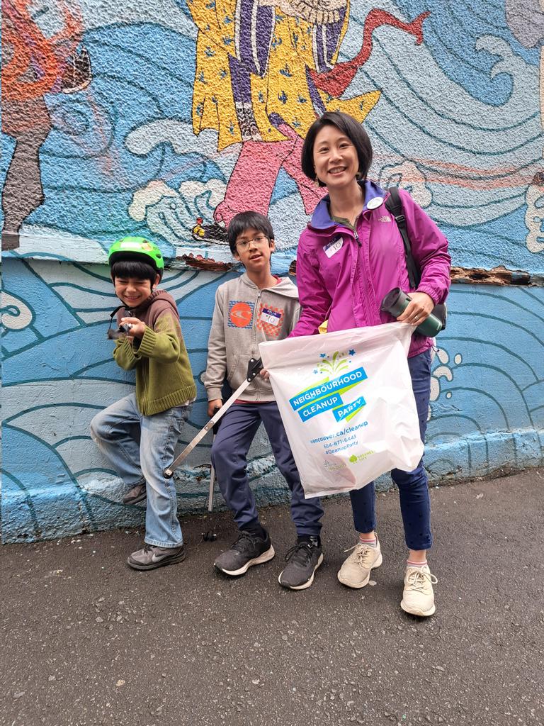 Got my kids involved in this year's #ChinatownYVR community clean up. As you can see, they had a blast! Who knew garbage tongs would be so fun!