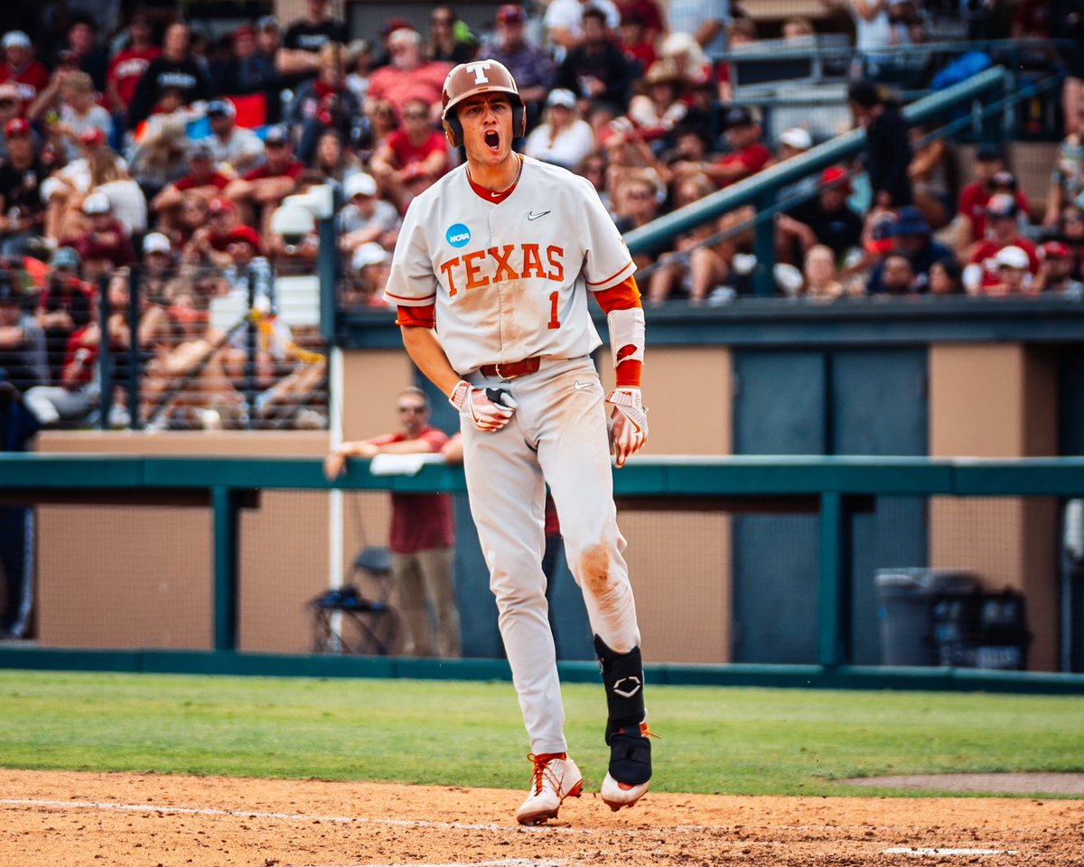 DOWN BUT NEVER OUT. TEXAS WINS GAME ONE, 7-5, OVER STANFORD. #HookEm