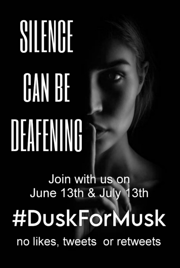 TheRealKalypso1's tweet photo. Hey, @Tony_Porras2050
Are you tired of Elon's abuse of this platform?
One of the key metrics used by Twit is monetizable daily active users.
Protest by going dark on Tues June 13th
Log out. No engagements.
Join us & spread the word!
#DuskForMusk https://t.co/GopnvjAIq4