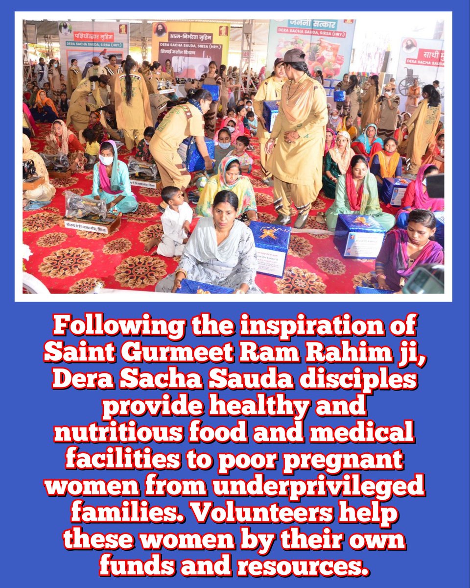 There are some pregnant women who do not take nutritious diet completely due to being economically weak. The dreams of such women came true by  Gurmeet Ram Rahim Ji Insan, started the #RespectMotherhood campaign. Under which ration is distributed to needy pregnant women.