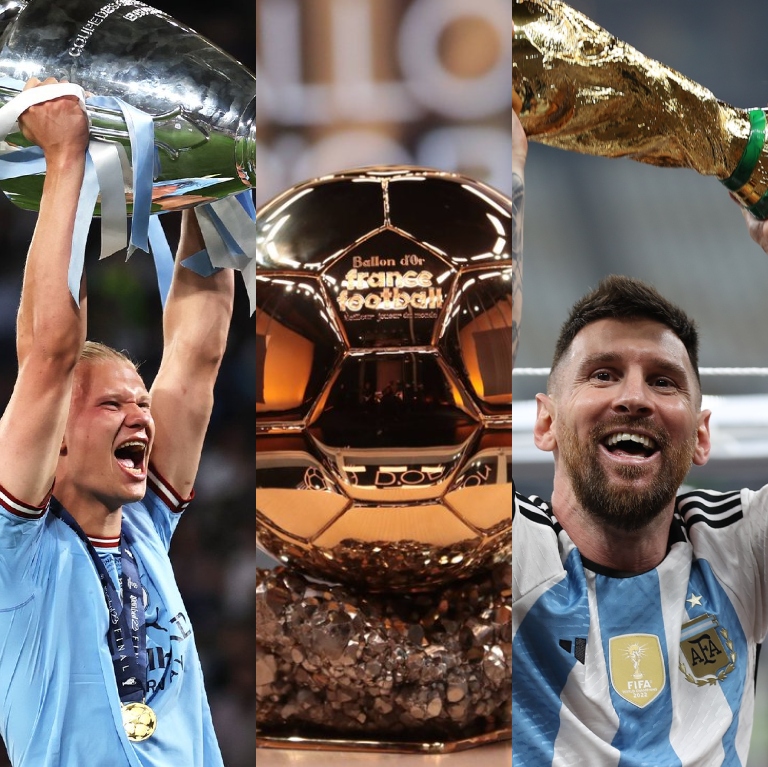 InvictosSomos's tweet photo. Señoras, señores, la temporada 2022/23 oficialmente llegó a su fin. Es momento de hacer esta pregunta: 

¿A QUIÉN LE DARÍAS EL BALÓN DE ORO?

➤ Lionel Messi.
➤ Erling Haaland.

Si tienes a otro candidato, exprésalo sin miedo.

Justifica tu respuesta. 

LOS LEEMOS.