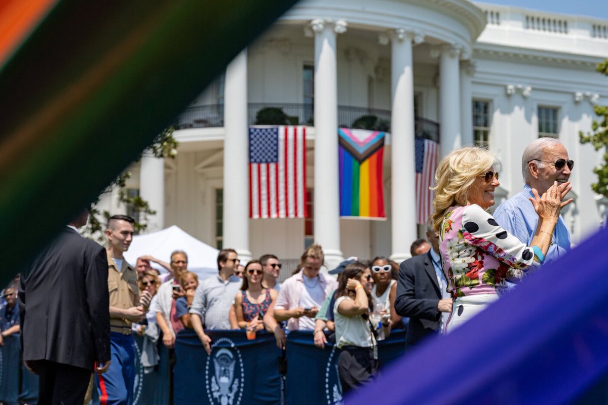 Nothing like a little bit of sunshine and ice cream to celebrate Pride at the White House! To all the LGBTQI+ families who joined us today and are celebrating across the country: Know that you belong, you are beautiful — and you are loved.
