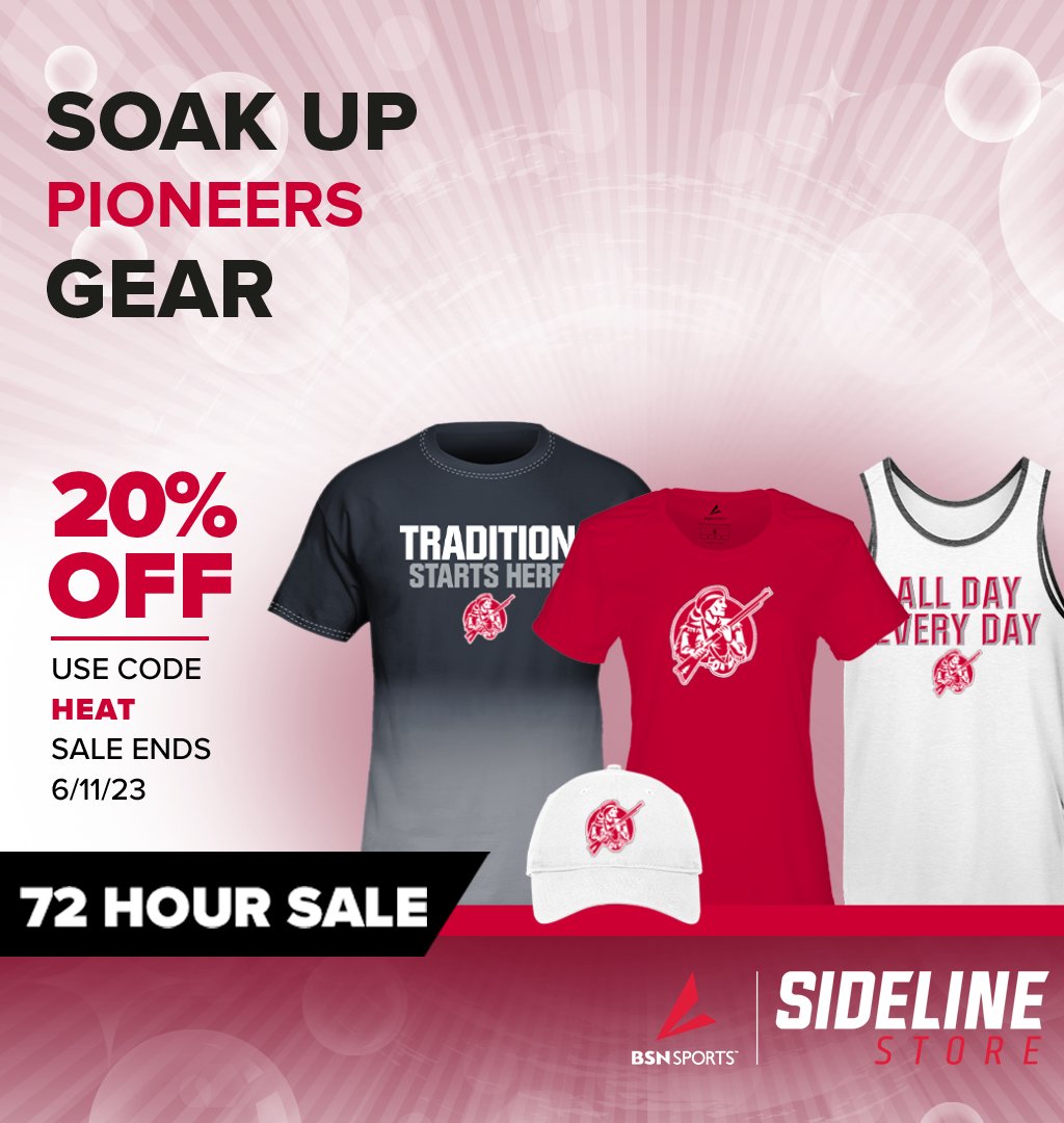 Soak up the hottest @SMHS__Athletics PIONEERS gear & accessories under the sun with a flash sale⚡️! For 72-hours save 20% on everything sitewide using code HEAT. Don’t miss this deal-sale ends 6/11! Visit your PIONEERS Sideline store now at sideline.bsnsports.com/schools/massac…. #GoPioneers