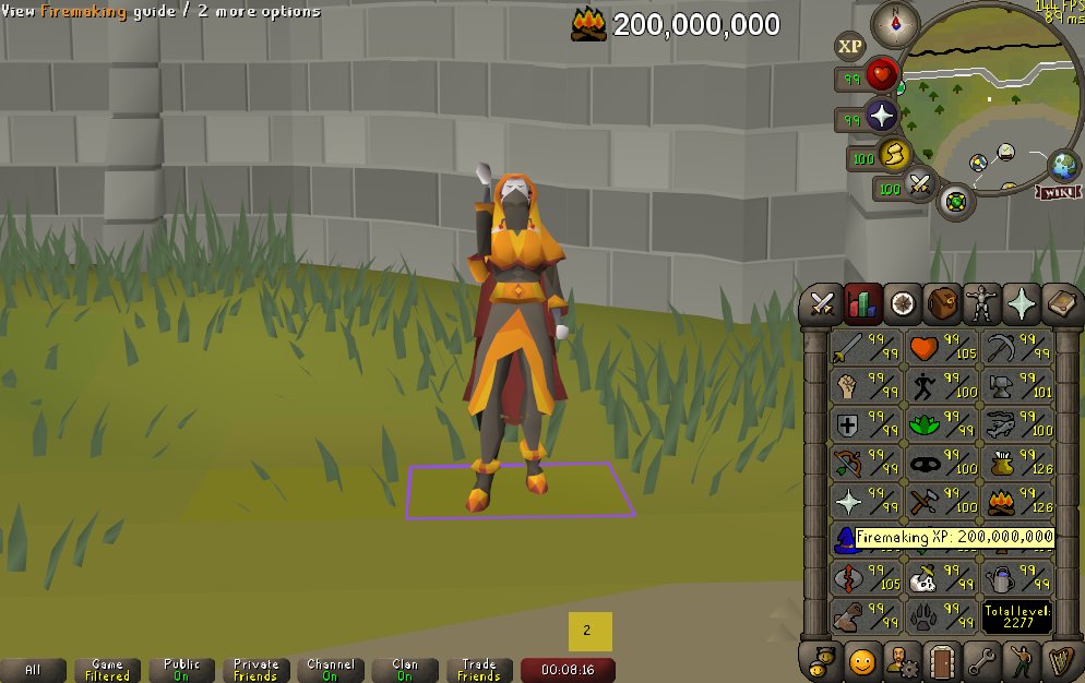 200m firemaking on the osrs video game runescape wow game video game