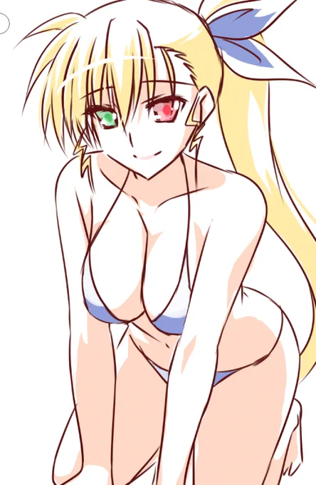 そりゃまぁ… 描いちゃうよね、ヴィヴィオビキニ。 というかこれが元絵ではあるんだけど… いや、もっというともう一段階変身を 残してるんだけど… またFANBOXに全体公開でアップしておきます^^;