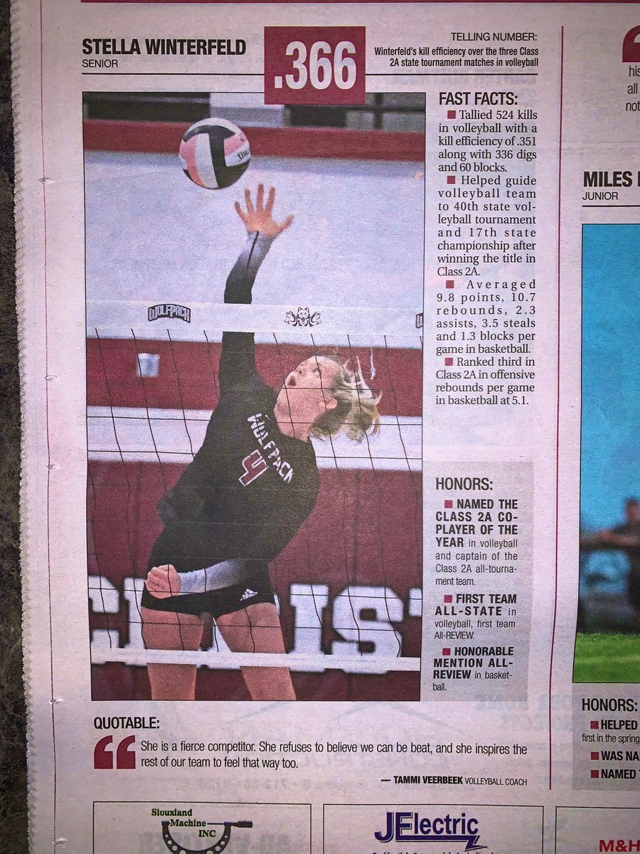 Western Christian Girls Basketball (@wolfpackgbb) on Twitter photo Congrats to graduated senior, Stella Winterfeld, for being named an βAthlete of the Yearβ by <a href="/NWestIASports/">N'West Iowa Sports</a>.
A fierce competitor that will be missed!
<a href="/volleyballwc/">Western Christian Volleyball</a> <a href="/wolfpack_wc/">Western Christian Wolfpack Athletics</a> Congrats to graduated senior, Stella Winterfeld, for being named an βAthlete of the Yearβ by <a href="/NWestIASports/">N'West Iowa Sports</a>.
A fierce competitor that will be missed!
<a href="/volleyballwc/">Western Christian Volleyball</a> <a href="/wolfpack_wc/">Western Christian Wolfpack Athletics</a>