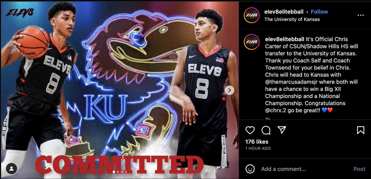 BREAKING: Kansas basketball has landed a commitment from Cal State Northridge transfer Chris Carter, per his former grassroots coach Cory DeSanti. It's the same program as Marcus Adams Jr.. #KUbball

The 6-4 guard redshirted last season. 

Profile: gomatadors.com/sports/mens-ba…