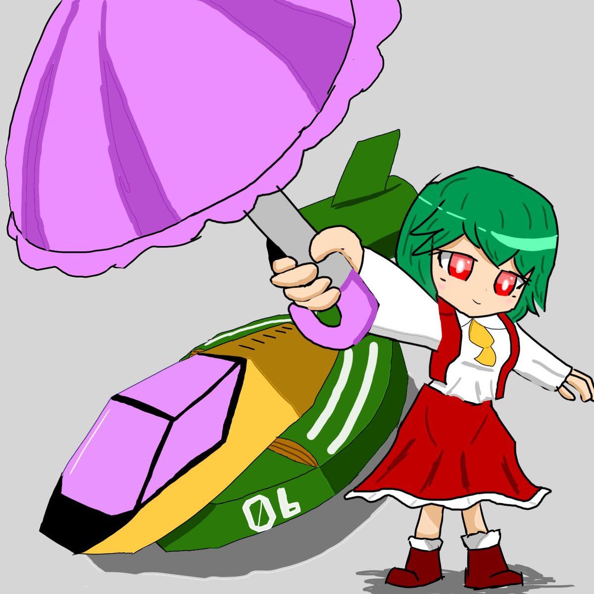 F-ZEROのワイルドグースと東方の風見幽香さん描きました！