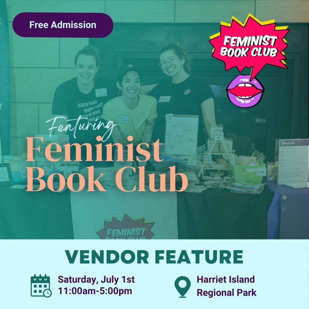 Come visit @yourfeministbookclub at our FREE Book Fair on Saturday, July 1st! Feminist Book Club will have a booth for you to visit any time between 11:00am-5:00pm. We look forward to seeing you there!

#booksubscription #bookfair #Minnesota #TwinCities #reading #bookish