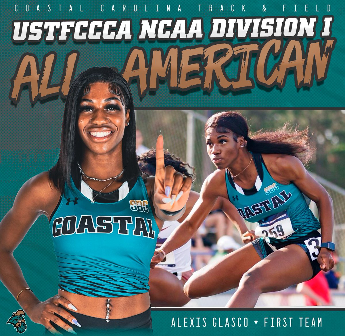 Glasco Places Sixth Overall in 100-Meter Hurdles at 2023 NCAA Championships; Earns All-American Honors
#TEALNATION | #CHANTSUP 

Recap: bit.ly/3J6EMwQ