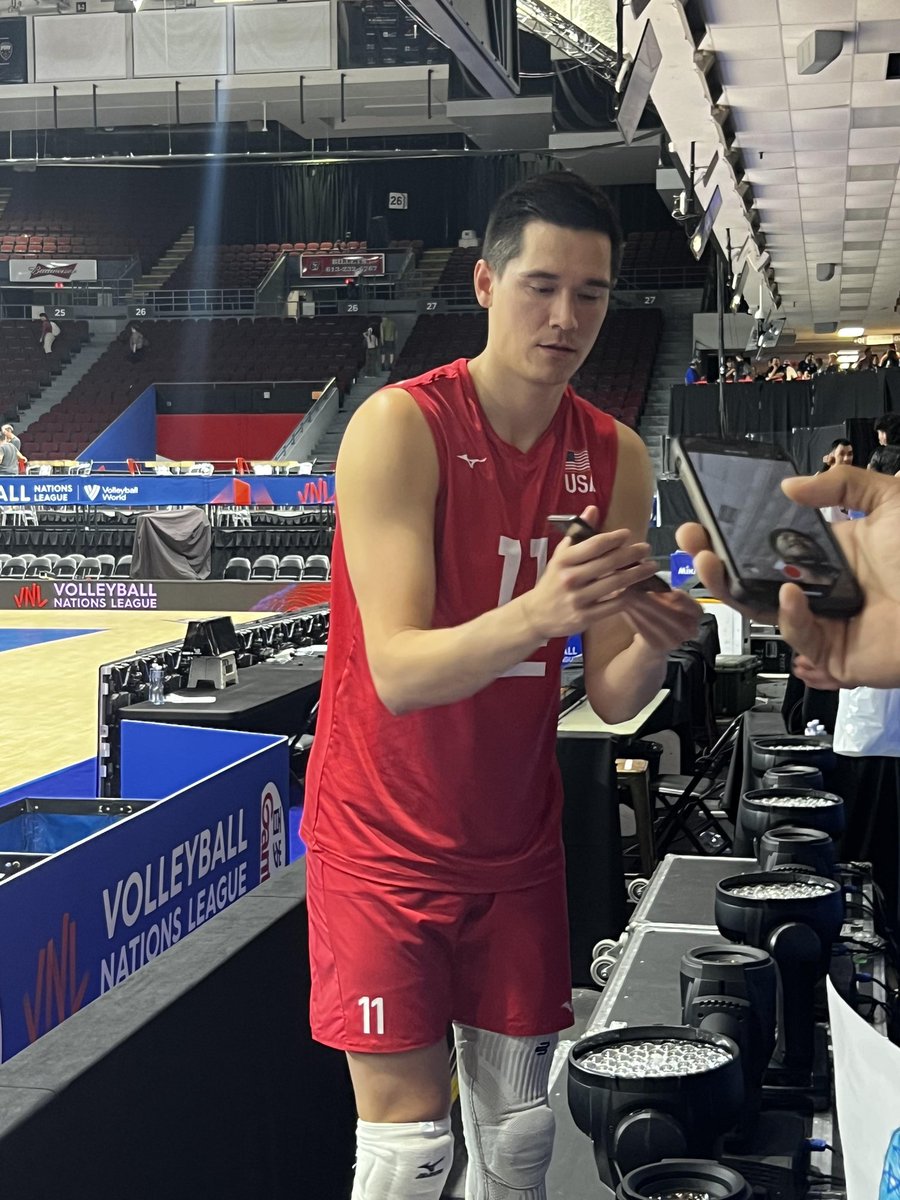 Anawan77's tweet photo. #VNL's Mr. Congeniality 2023 😀😀😀.. #Christenson .. #VNL2023 #tdplace #Ottawa🇨🇦 #volleyball https://t.co/noTI21HLPM
