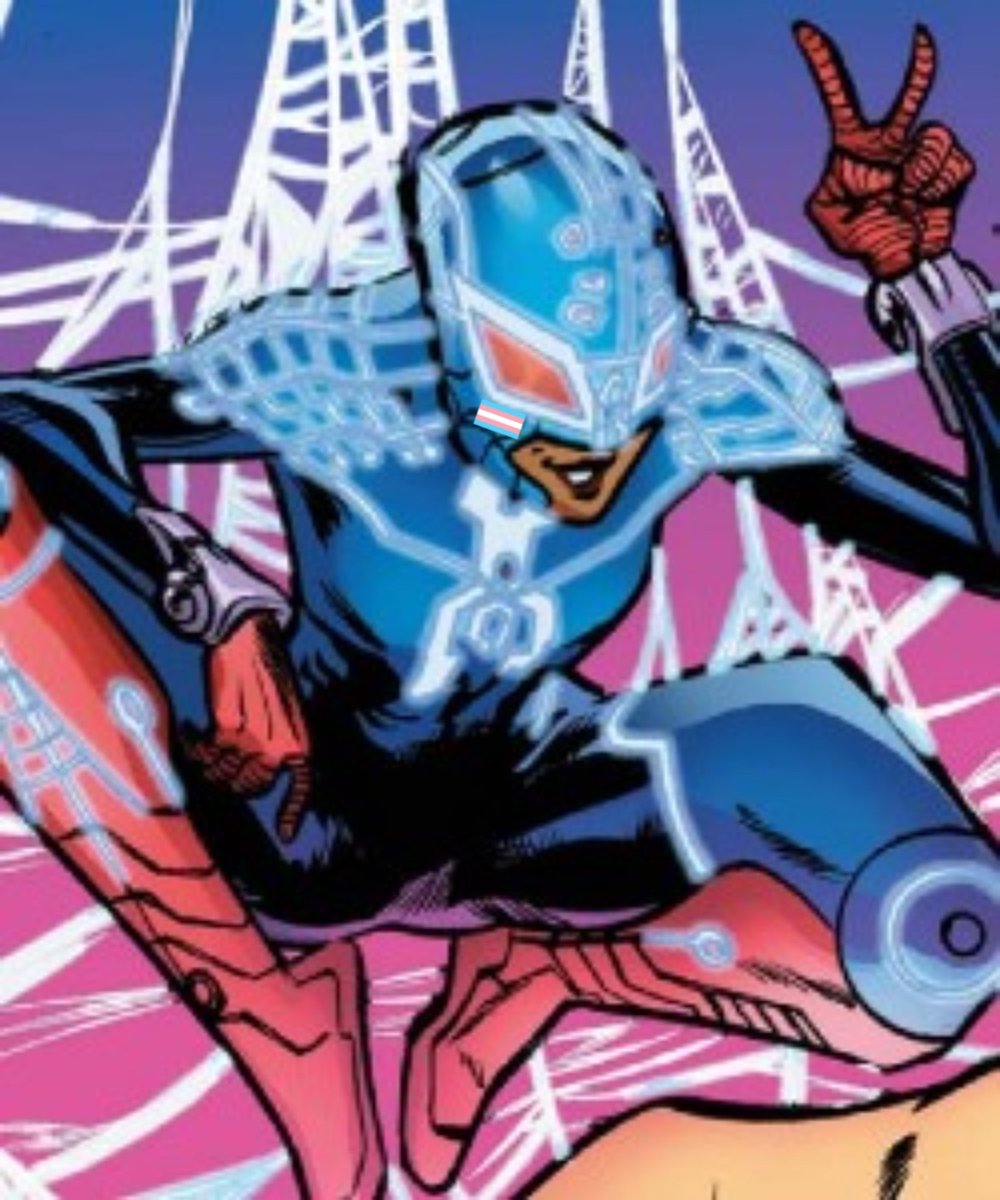 lgbtotds's tweet photo. today's lgbt comic character is spider-byte! she is a bisexual trans woman! (hc) https://t.co/I2XsHMJJqm