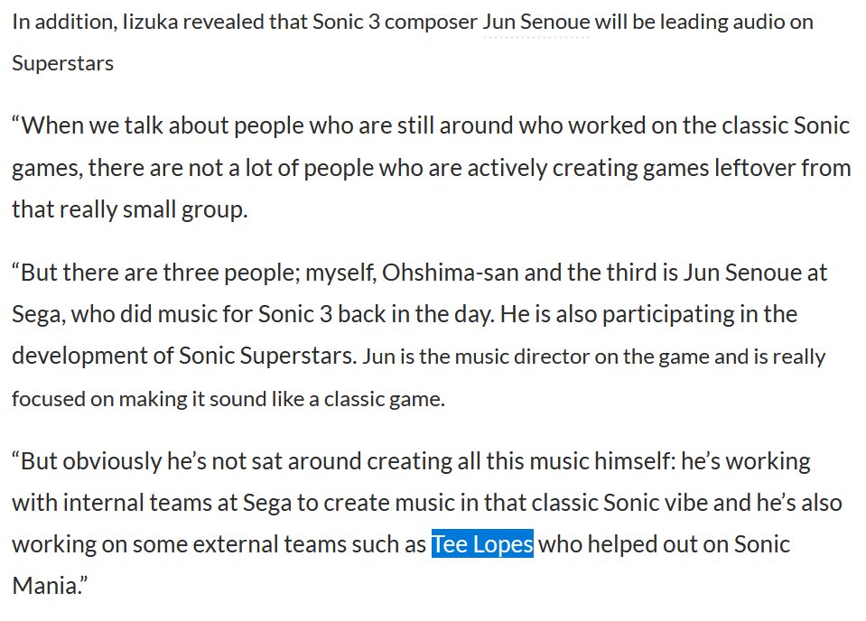 Sonic Mania composer believes Superstars' soundtrack is superior