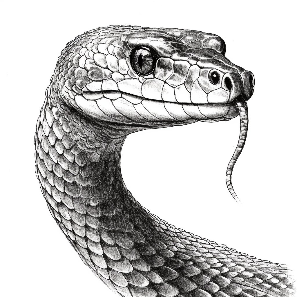 how to draw a realistic snake head