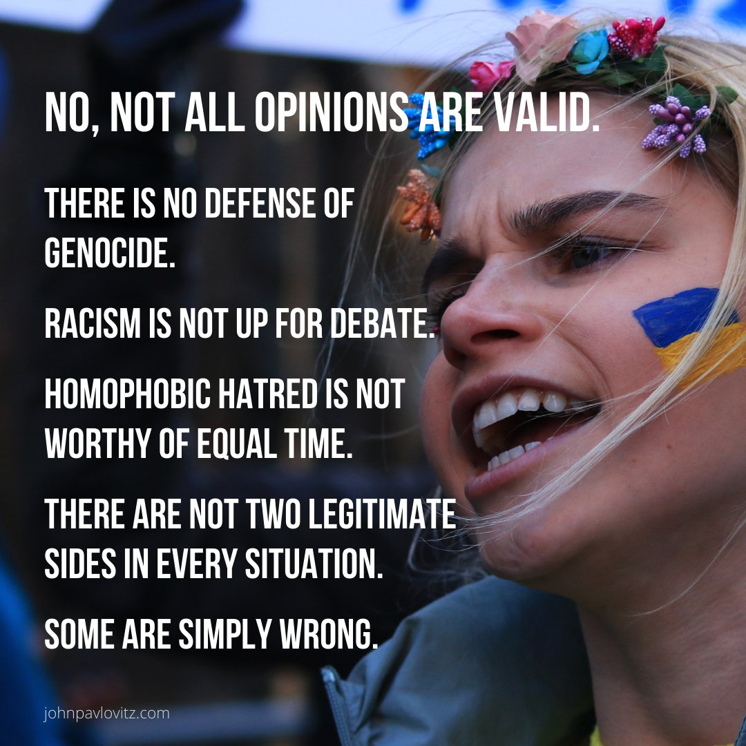 johnpavlovitz's tweet photo. No, All Opinions are Not Equally Valid'

https://t.co/6XADcxijj6 https://t.co/R3LSDi5vuo