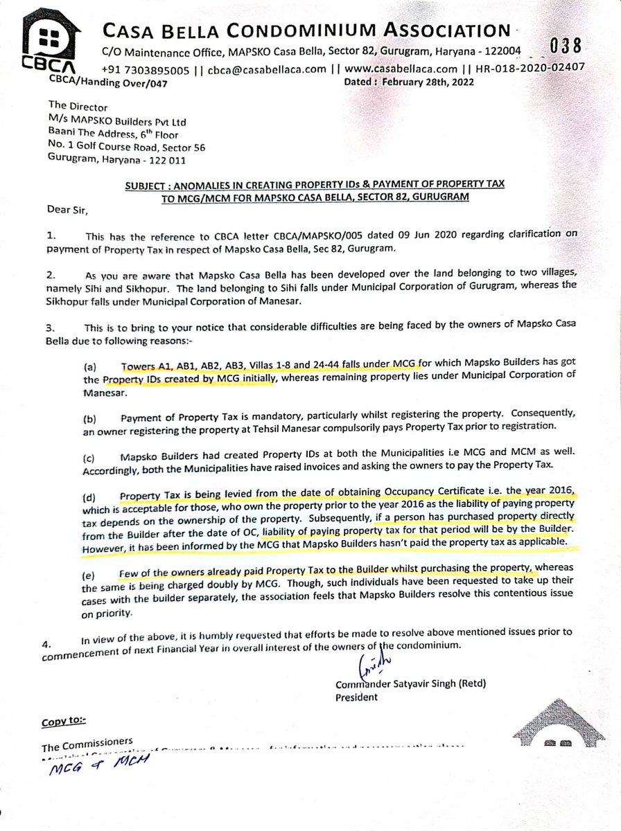 Satyavir (@_satyavirsingh) on Twitter photo <a href="/MCManesar/">Municipal Corporation Manesar</a> <a href="/cmohry/">CMO Haryana</a> <a href="/kamalguptabjp/">Dr. Kamal Gupta</a> <a href="/ulbharyana/">Directorate of Urban Local Bodies, Haryana</a> <a href="/MlaSatya/">Satya Prakash Jrawta</a> <a href="/rakeshdaultabad/">MLA Rakesh Daultabad</a> Respected Commissioner, MCM is humbly requested to take cognizance of this letter for early resolution of issues of MAPSKO Casa Bella, Sec 82, Gurugram. Warm Regards <a href="/MCManesar/">Municipal Corporation Manesar</a> <a href="/cmohry/">CMO Haryana</a> <a href="/kamalguptabjp/">Dr. Kamal Gupta</a> <a href="/ulbharyana/">Directorate of Urban Local Bodies, Haryana</a> <a href="/MlaSatya/">Satya Prakash Jrawta</a> <a href="/rakeshdaultabad/">MLA Rakesh Daultabad</a> Respected Commissioner, MCM is humbly requested to take cognizance of this letter for early resolution of issues of MAPSKO Casa Bella, Sec 82, Gurugram. Warm Regards