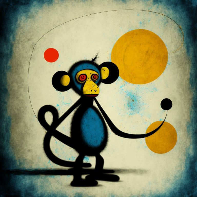Ordinal Monkeys:

A set of 21 Midcentury Midjourney Monkeys inspired by famed Spanish artist, Joan Miró.

They were inscribed on Feb 4th, 2023 (#2226 - #2250).

Minted in May for .111 BTC, the floor is now 3 BTC.

Link - magiceden.io/ordinals/marke…