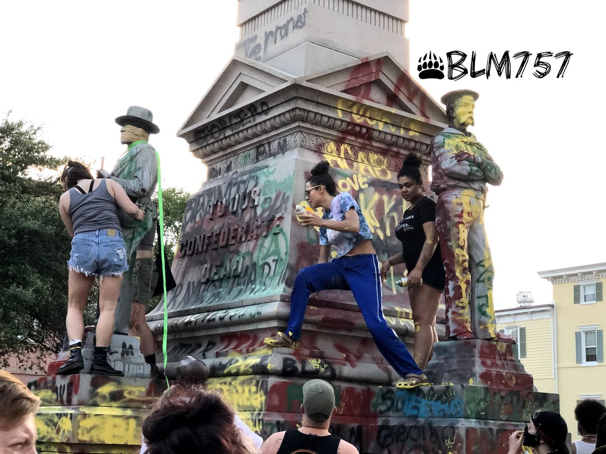 BLM757's tweet photo. #RemoveTheStain 3 years ago we made history, and set the tone for every confederate monument to fall in Virginia. We had been fighting to have this statue removed for YEARS, but they didn't hear us until 2020. When preparation meets opportunity, you make HISTORY! βπΎβπΎβπΎβπΎ #BLM757 https://t.co/7RZV1RnZYv