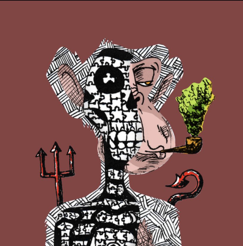 engineer_markus's tweet image. Just bought one more @SketchyApeBC devil. It’s X-ray puzzle and legendary green smoke fits perfectly. Still #Bullish on #NFT #artwork from @Hashlipsnft and @sketchy_labs so happy to be a part of your sketchy family 💚💚💚