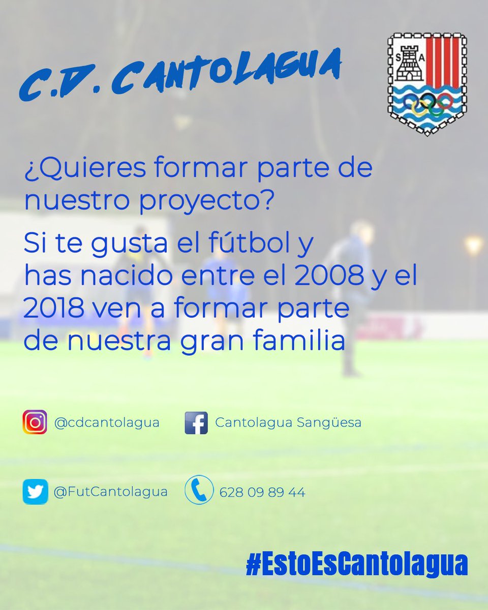 ¿Sabes quién es el que nunca falla? El que nunca lo intenta. En Cantolagua queremos que formes parte de nuestra familia. Pronto  iniciamos una nueva temporada con toda la ilusión. Ven a divertirte en equipo! #EstoEsCantolagua #JuntosVenceremos #futbolbase #rfef #sangüesa