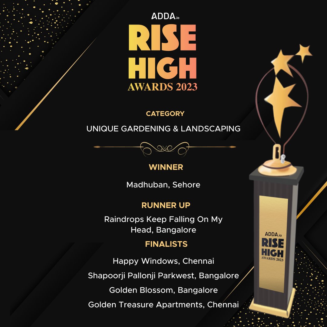 ADDASoftware's tweet photo. ADDA RISE HIGH AWARDS - The Oscars of Residential Community Initiatives!

Join us in honoring these shining stars who have gone the extra mile towards sustainability. They have truly set new benchmarks not only to inspires communities but also sets the stage for others to follow! https://t.co/boAsbvjfAW