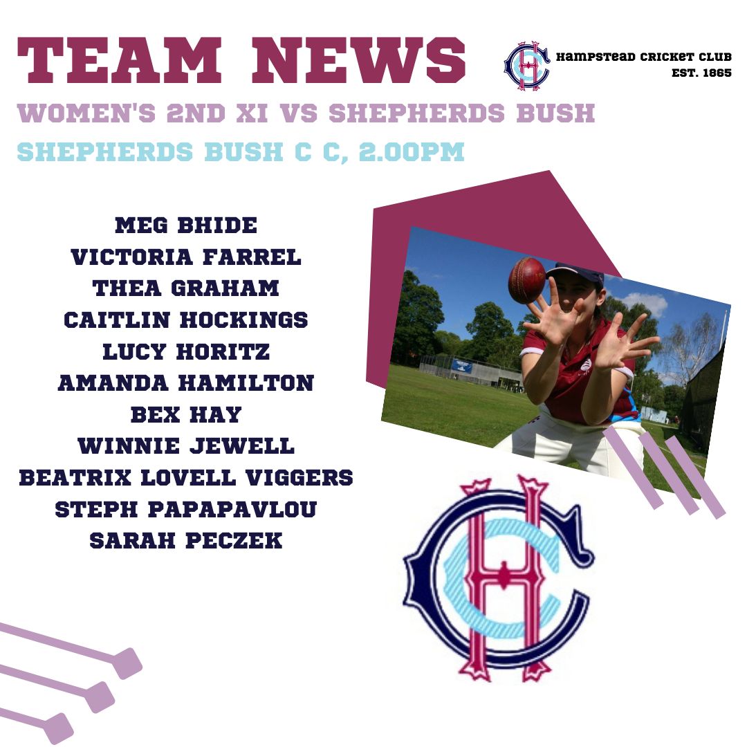 A fantastic 2XI line up for our game against Shepherds Bush this weekend! Looking forward to it...