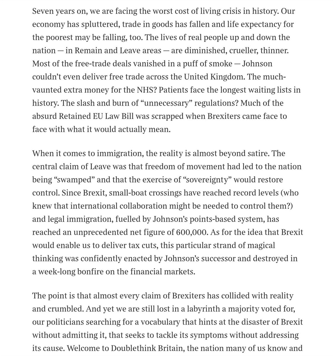 Gilesyb's tweet photo. Worth a Times subscription, this from @matthewsyed. Welcome to Doublethink Britain

https://t.co/1LnGLFwzM1 https://t.co/PwI021yS36