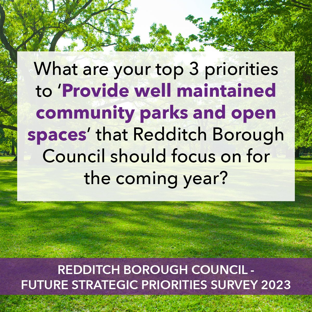 Redditch Council on Twitter "What three things should we focus on to