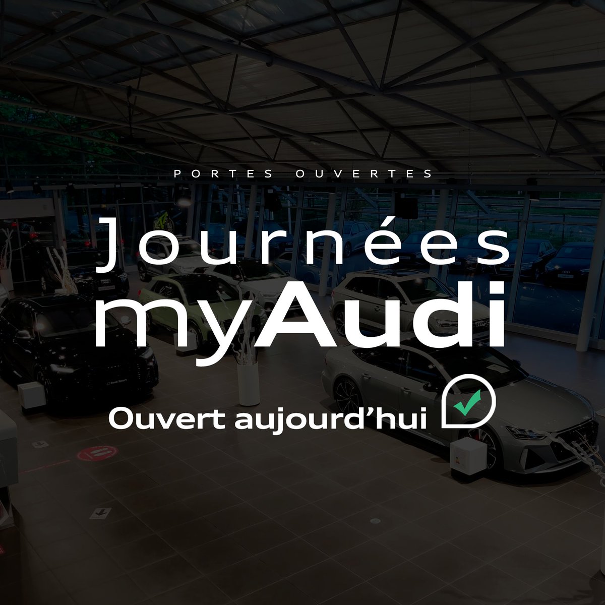 Audi_Montigny's tweet photo. Jusqu'à 17h, trouvez l'Audi de vos rêves ! Nous sommes en portes ouvertes ! ✅ 

🔌 Des offres exceptionnelles sir la gamme hybride rechargeable TFSI e

✨ Des avantages exclusifs : entretien, extension de garantie et véhicule de remplacement inclus

#JournéesMyAudi https://t.co/IXncQSOjJI