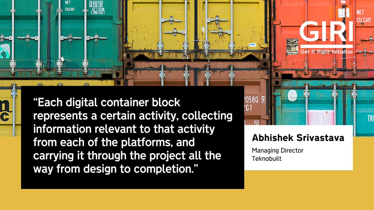 GIRI_UK's tweet image. ICYMI Find out how digital containerisation can improve visibiliy on major projects, increase productivity and reduce costs.

Read more: bit.ly/3NgynSe

#construction #digitalprojectdelivery